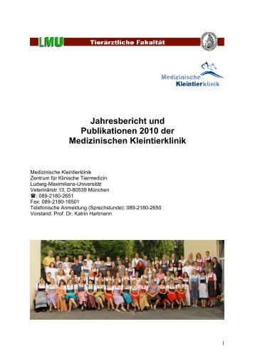 Jahrbuch MTK 2010 - Medizinische Kleintierklinik - Ludwig ...