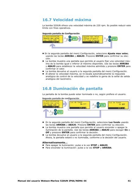 Bombas Watson-Marlow 520UN IP66/NEMA 4X Contenido