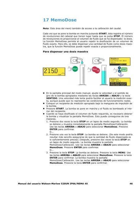 Bombas Watson-Marlow 520UN IP66/NEMA 4X Contenido