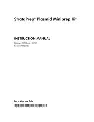 Manual: StrataPrepÂ® Plasmid Miniprep Kit