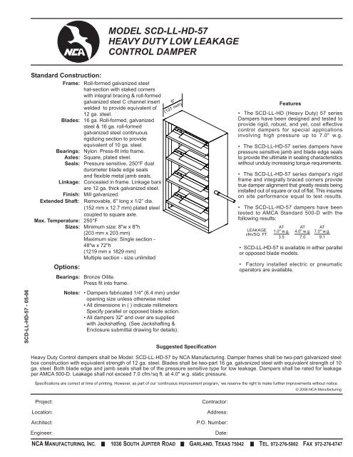 SCD-LL-HD-57 - NCA Manufacturing