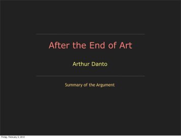 Danto's Argument - Timothy R. Quigley