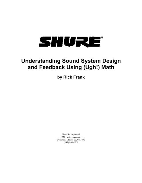 Understanding Sound System Design and Feedback ... - InfoComm