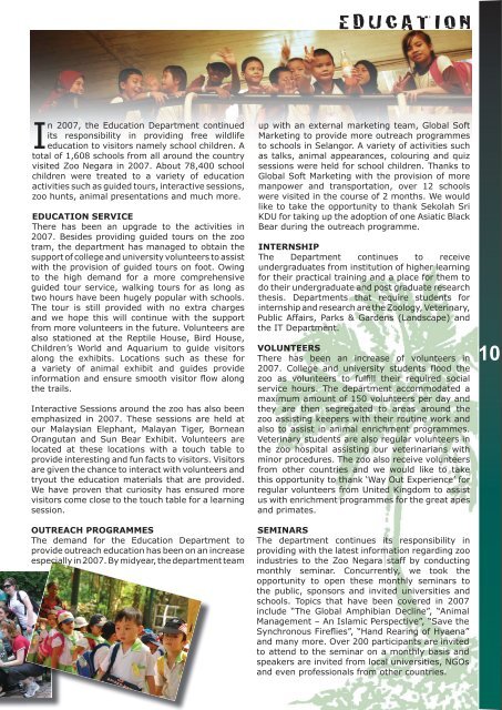 Annual Report- 2007 - Zoo Negara