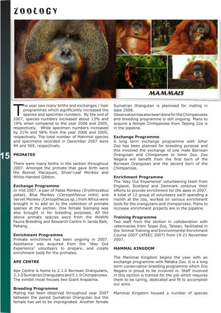 Annual Report- 2007 - Zoo Negara