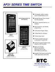 ap21 series time switch - RTC Manufacturing, Inc.