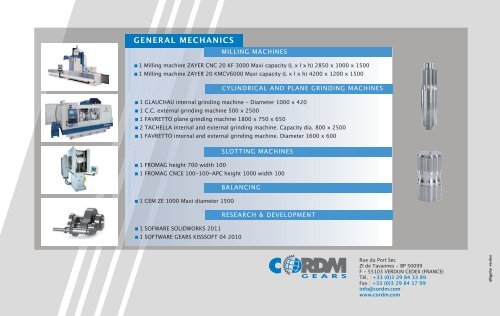 MACHINING EQUIPEMENTS - cordm