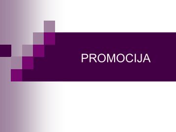 Predavanja IV deo: PROMOCIJA