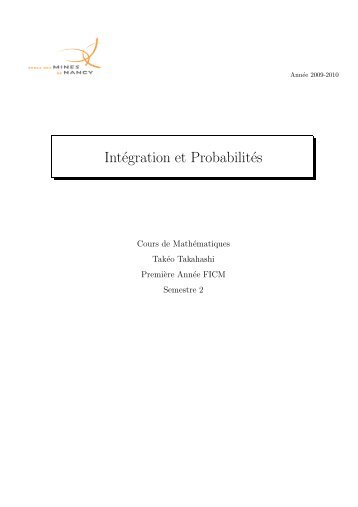 IntÃ©gration et ProbabilitÃ©s