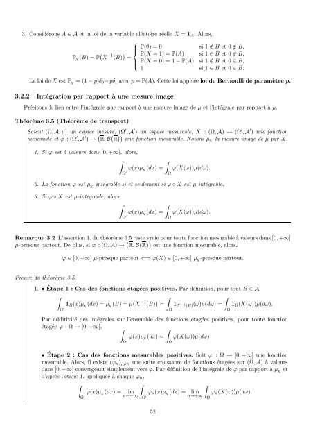 IntÃ©gration et ProbabilitÃ©s