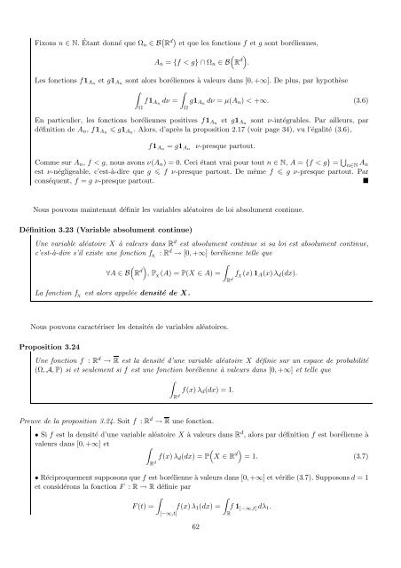 IntÃ©gration et ProbabilitÃ©s