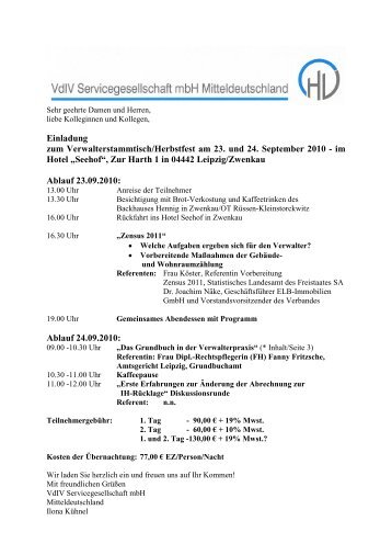 Einladung zum Verwalterstammtisch/Herbstfest am 23. und 24 ...