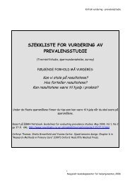 Sjekkliste for vurdering av prevalensstudie - Kunnskapssenteret