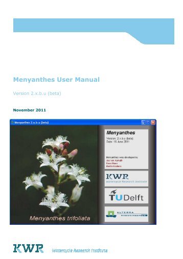 Menyanthes User Manual - KWR Watercycle Research Institute