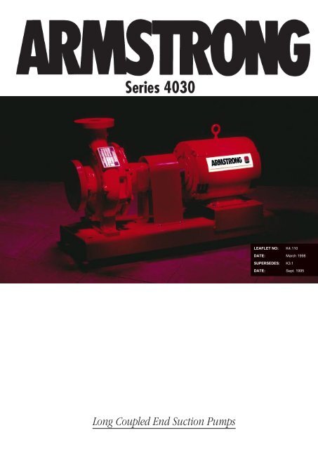 Long Coupled End Suction Pumps Series 4030 - Tomlinson Hall