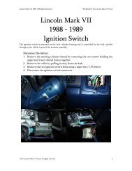 1988-1989 Ignition Switch Replacement - The Lincoln Mark VII Club