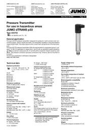 Pressure Transmitter for use in hazardous areas JUMO dTRANS p33