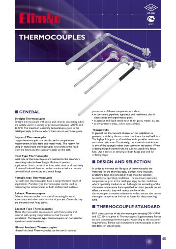 THERMOCOUPLES - Elimko