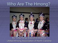 The Hmong - North Carolina Healthy Start Foundation