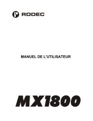 MANUEL DE L'UTILISATEUR - Rodec