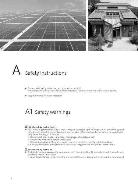 Sunfix System 4 A Safety instructions P