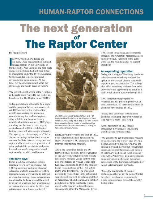 Raptor Release-Spring 2013.indd - University of Minnesota College ...