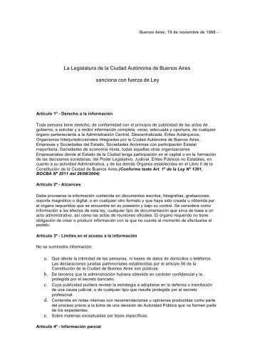 La Legislatura de la Ciudad Autónoma de Buenos Aires sanciona ...