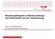 Wandlungsfähigkeit im Wertstromdesign als Einflussfaktor bei der ...