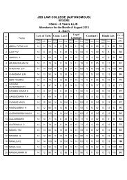 JSS LAW COLLEGE (AUTONOMOUS) I Sem - 3 Years LL.B