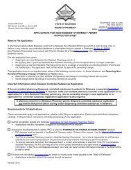 application for a Non-Resident Pharmacy permit - State of Delaware