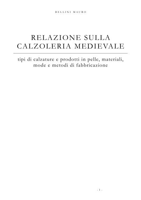 la calzatura nel medio evo - compagnia arcieri e balestrieri di sant ...