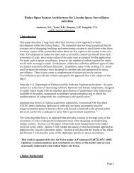 Radar Open System Architecture for Lincoln Space Surveillance ...