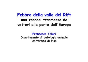 PROF. TOLARI - FEBBRE DELLA VALLE DEL RIFT