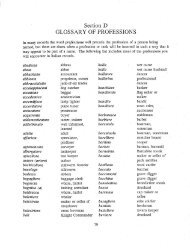 GLOSSARY OF PROFESSIONS