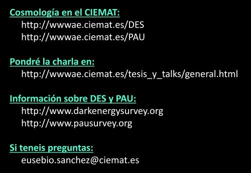 El Big Bang hoy - Particle Physics at CIEMAT