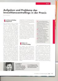 Aufgaben und Probleme des Investitionscontrollings in der Praxis ...