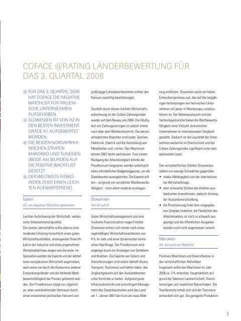 Das Kundenmagazin der - Coface