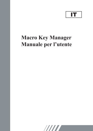 Macro Key Manager Manuale per l'utente IT