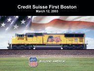 Credit Suisse First Boston - Union Pacific