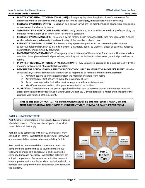 Critical Incident Report User Guide Form 470-4698 - Iowa Medicaid ...