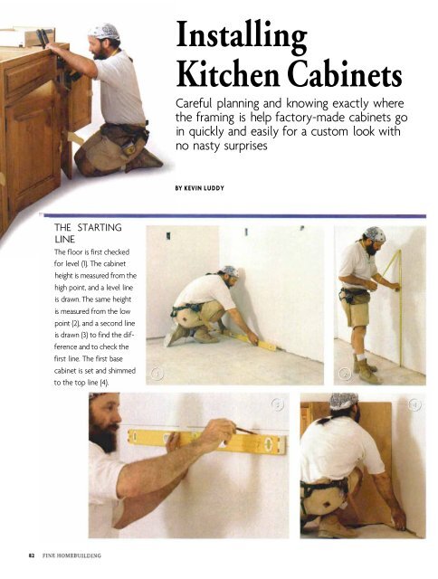 Installing Kitchen Cabinets Fine Homebuilding