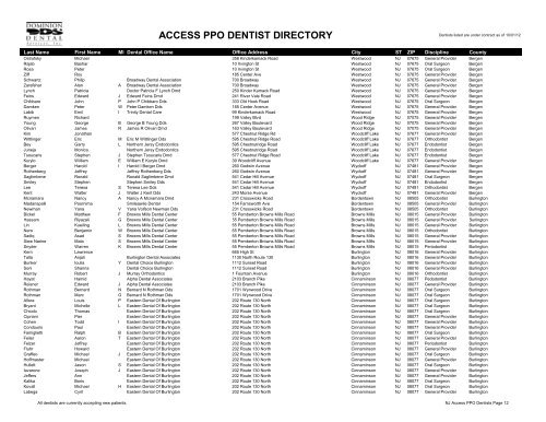 PPO Provider Lists (By State) - Dominion Dental Services, Inc.