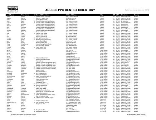 PPO Provider Lists (By State) - Dominion Dental Services, Inc.