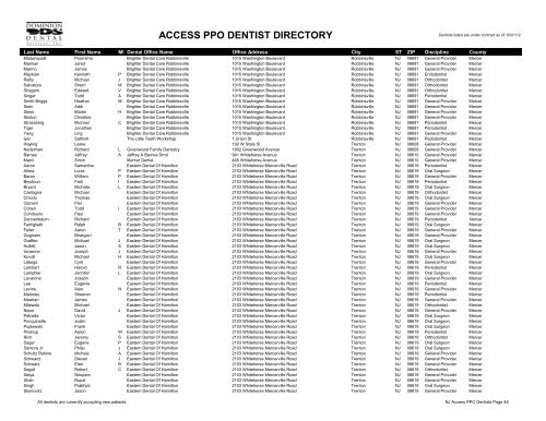 PPO Provider Lists (By State) - Dominion Dental Services, Inc.