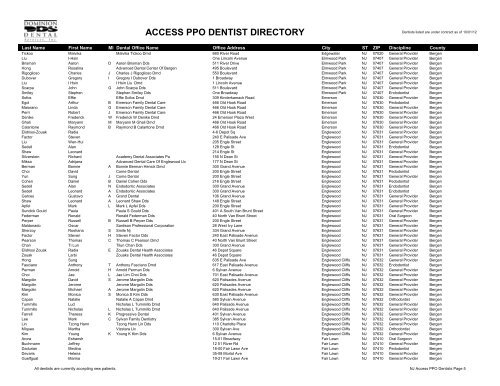 PPO Provider Lists (By State) - Dominion Dental Services, Inc.