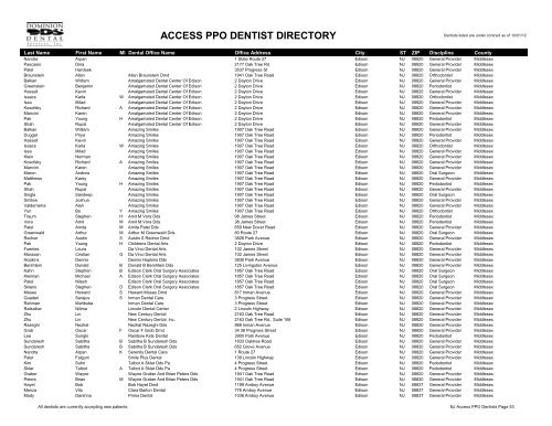 PPO Provider Lists (By State) - Dominion Dental Services, Inc.