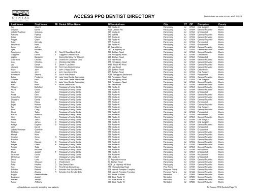 PPO Provider Lists (By State) - Dominion Dental Services, Inc.