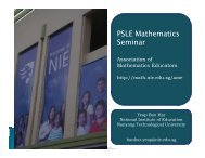 PSLE Mathematics Seminar - NIE Mathematics & Mathematics ...