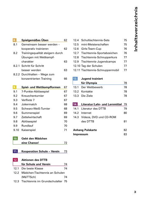 Tischtennis in der Schule - Deutscher Tischtennisbund DTTB