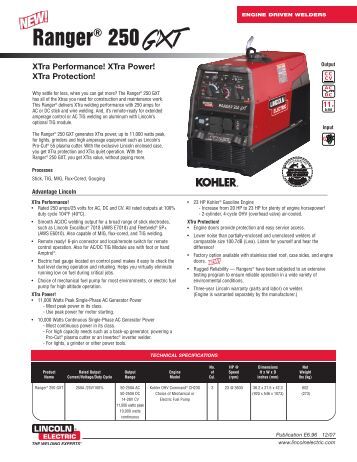 Engine Driven Welders: Ranger 250 GXT